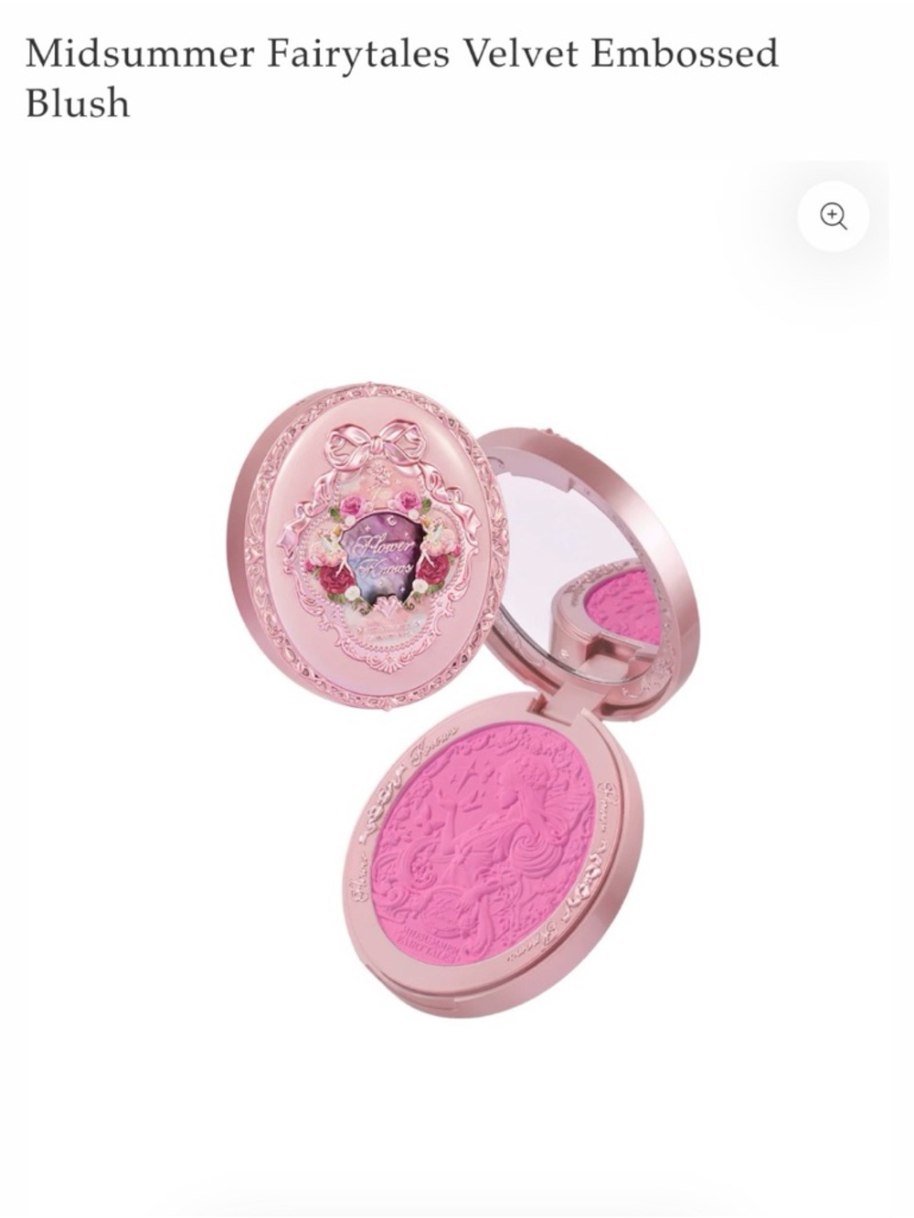 Flower Knows Midsummer Fairytales Velvet Embossed Blush - 02 DREAMING BUTTERFLY